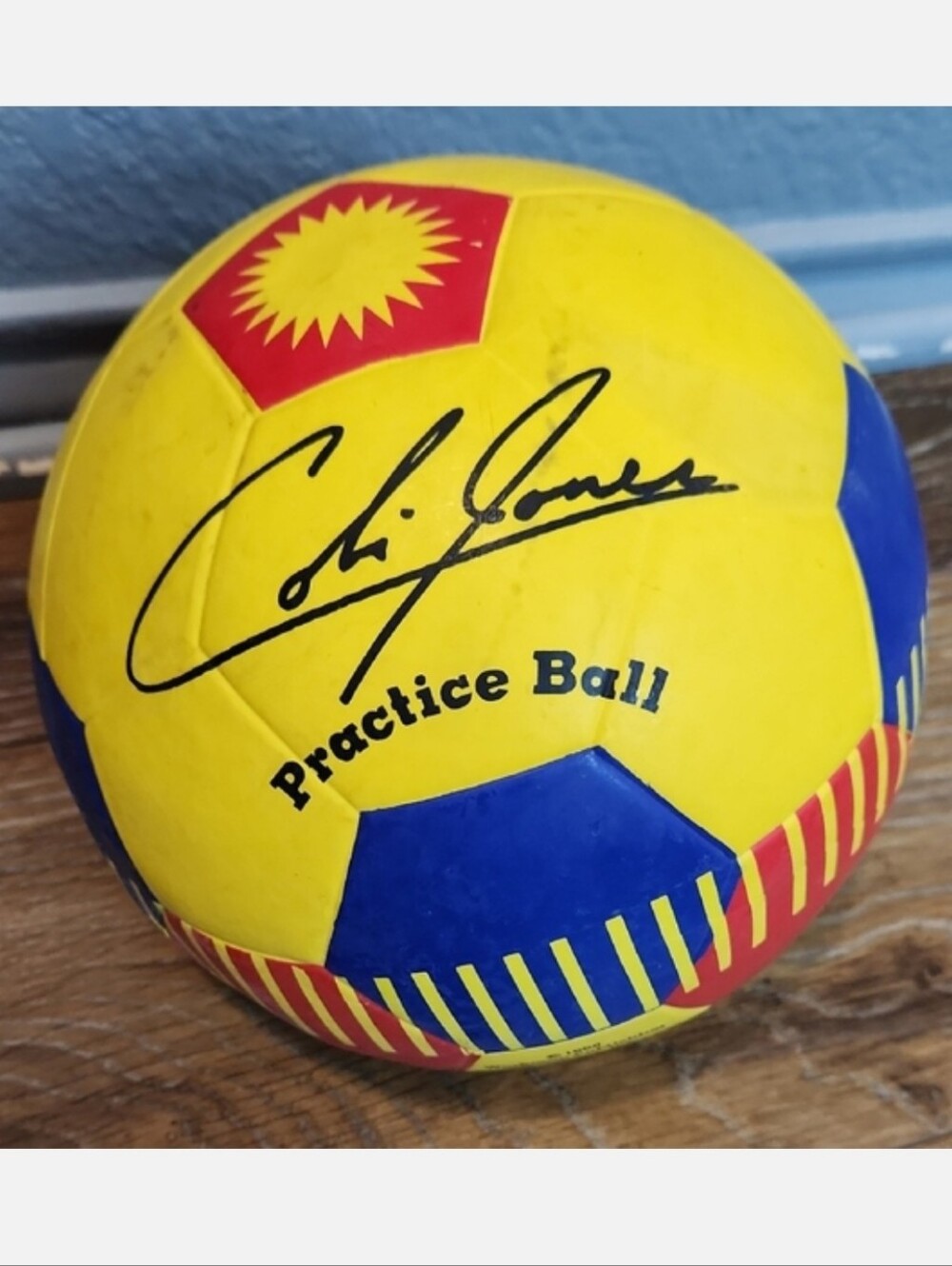 Cobi Jones Practice Soccer Ball Yellow Blue Red 1998